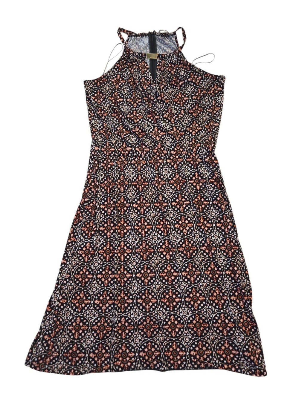 Michael Michael Kors sleeveless razorback printed A-line dress, L. EUC.